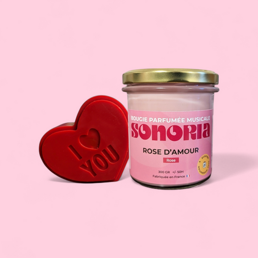 Offre Saint-Valentin : une bougie Rose d'Amour achetée = un coeur offert ♥️